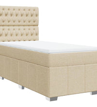 Boxspringbett mit Matratze Creme 90x190 cm Stoff