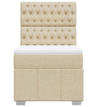 Boxspringbett mit Matratze Creme 90x190 cm Stoff