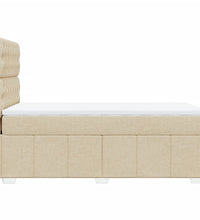 Boxspringbett mit Matratze Creme 90x190 cm Stoff