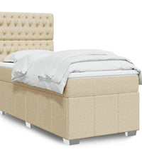 Boxspringbett mit Matratze Creme 90x190 cm Stoff