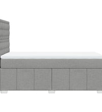 Boxspringbett mit Matratze Hellgrau 90x190 cm Stoff