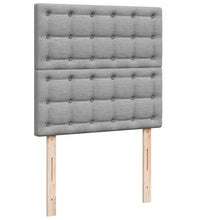 Boxspringbett mit Matratze Hellgrau 90x190 cm Stoff