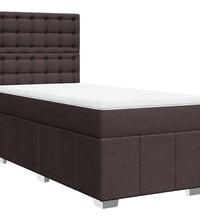 Boxspringbett mit Matratze Dunkelbraun 90x190 cm Stoff