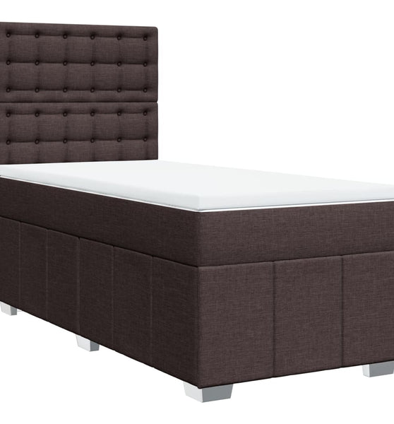 Boxspringbett mit Matratze Dunkelbraun 90x190 cm Stoff