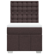 Boxspringbett mit Matratze Dunkelbraun 90x190 cm Stoff