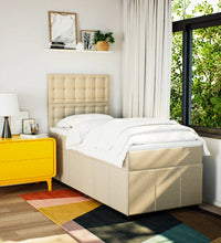Boxspringbett mit Matratze Creme 90x190 cm Stoff