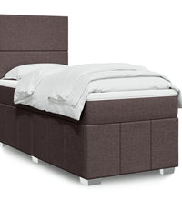 Boxspringbett mit Matratze Dunkelbraun 90x200 cm Stoff
