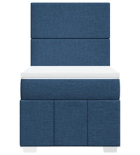 Boxspringbett mit Matratze Blau 90x200 cm Stoff