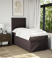 Boxspringbett mit Matratze Dunkelbraun 90x200 cm Stoff