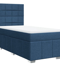 Boxspringbett mit Matratze Blau 90x200 cm Stoff