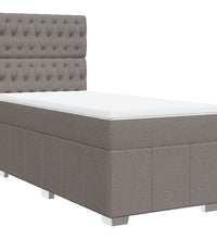 Boxspringbett mit Matratze Taupe 90x200 cm Stoff