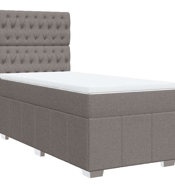 Boxspringbett mit Matratze Taupe 90x200 cm Stoff