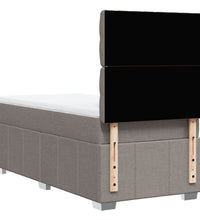 Boxspringbett mit Matratze Taupe 90x200 cm Stoff