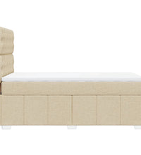 Boxspringbett mit Matratze Creme 90x200 cm Stoff