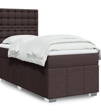 Boxspringbett mit Matratze Dunkelbraun 90x200 cm Stoff