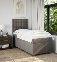 Boxspringbett mit Matratze Taupe 90x200 cm Stoff