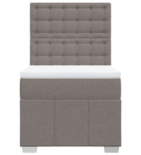 Boxspringbett mit Matratze Taupe 90x200 cm Stoff