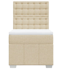 Boxspringbett mit Matratze Creme 90x200 cm Stoff