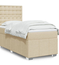 Boxspringbett mit Matratze Creme 90x200 cm Stoff