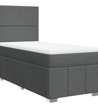 Boxspringbett mit Matratze Dunkelgrau 100x200 cm Stoff