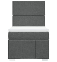 Boxspringbett mit Matratze Dunkelgrau 100x200 cm Stoff