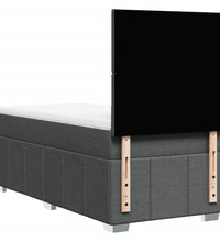 Boxspringbett mit Matratze Dunkelgrau 100x200 cm Stoff
