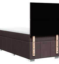 Boxspringbett mit Matratze Dunkelbraun 100x200 cm Stoff