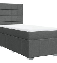 Boxspringbett mit Matratze Dunkelgrau 100x200 cm Stoff