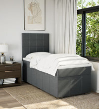 Boxspringbett mit Matratze Dunkelgrau 100x200 cm Stoff