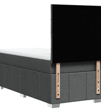 Boxspringbett mit Matratze Dunkelgrau 100x200 cm Stoff