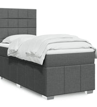 Boxspringbett mit Matratze Dunkelgrau 100x200 cm Stoff