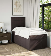 Boxspringbett mit Matratze Dunkelbraun 100x200 cm Stoff