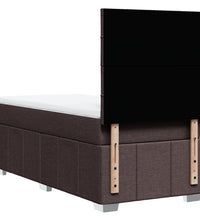 Boxspringbett mit Matratze Dunkelbraun 100x200 cm Stoff