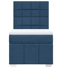 Boxspringbett mit Matratze Blau 100x200 cm Stoff