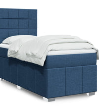 Boxspringbett mit Matratze Blau 100x200 cm Stoff