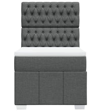 Boxspringbett mit Matratze Dunkelgrau 100x200 cm Stoff
