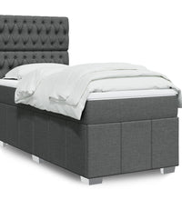 Boxspringbett mit Matratze Dunkelgrau 100x200 cm Stoff