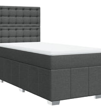 Boxspringbett mit Matratze Dunkelgrau 100x200 cm Stoff