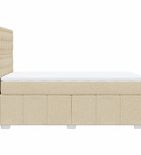 Boxspringbett mit Matratze Creme 100x200 cm Stoff