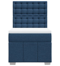 Boxspringbett mit Matratze Blau 100x200 cm Stoff