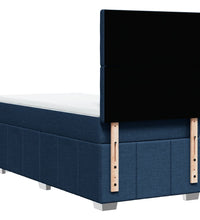 Boxspringbett mit Matratze Blau 100x200 cm Stoff