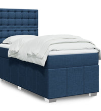 Boxspringbett mit Matratze Blau 100x200 cm Stoff