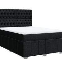 Boxspringbett mit Matratze Schwarz 140x190 cm Stoff