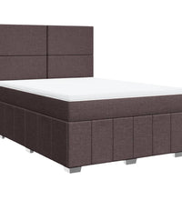 Boxspringbett mit Matratze Dunkelbraun 140x200 cm Stoff