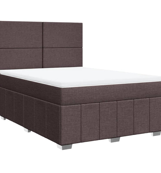 Boxspringbett mit Matratze Dunkelbraun 140x200 cm Stoff