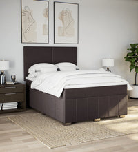 Boxspringbett mit Matratze Dunkelbraun 140x200 cm Stoff