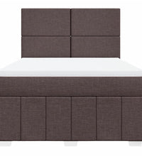 Boxspringbett mit Matratze Dunkelbraun 140x200 cm Stoff