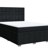 Boxspringbett mit Matratze Schwarz 140x200 cm Stoff