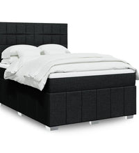 Boxspringbett mit Matratze Schwarz 140x200 cm Stoff