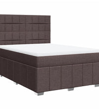 Boxspringbett mit Matratze Dunkelbraun 140x200 cm Stoff